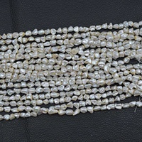 Perles d'eau douce naturelles de couleur blanche de 6 mm, 8 mm, 10 mm, perles irrégulières, perles en vrac pour la fabrication de bracelets, fournisseurs