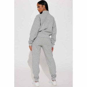 Cropped Top Corset Hoodie Jogger <b>Set</b> Custom Logo High Quality <b>Set</b> Casual Outfits Sweatsuit <b>Set</b> <b>Women</b> Fleece Tracksuit - Product Image 2