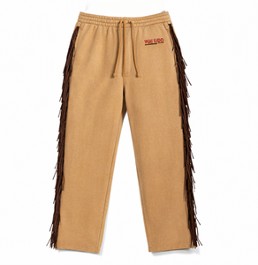 Pantalones deportivos personalizados con flecos, estilo vintage, de algodón lavado, con borlas laterales, pantalones deportivos de algodón grueso para hombre - Product Image 2