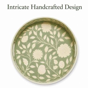 Bandeja de Almacenamiento Boho de Excelente Calidad con Incrustaciones de Hueso, Organizador Decorativo Hecho a Mano para el Hogar, Sala de Estar, Dormitorio, Baño y Regalos - Product Image 2