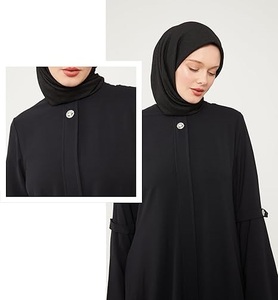 New Arrival Dubai Arabic Style <b>Kaftan</b> Black Abaya Women Floor Length Traditional Polyester Abaya Muslim Dress Outdoor Breathable - Product Image 2