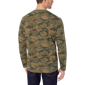 Camiseta Unisex Extra Grande de Manga Larga Lisa con Bolsillo en el Pecho, Cuello Redondo, Mezcla de Algodón Suave, Informal para Exteriores - Product Image 4