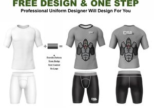 ชุดรัดกล้ามเนื้อสำหรับผู้ชาย ดีไซน์ทันสมัย พิมพ์ลายแบบซับลิเมชั่น ผ้าระบายอากาศคุณภาพเยี่ยม แขนยาว เหมาะสำหรับ MMA - Product Image 2