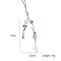 Nouveau pendentif de téléphone en forme de violon avec motif étoile 3D, porte-clés cadeau durable et porte-clés de sac