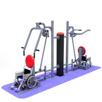 Equipo de Ejercicio de Doble Asiento para Exteriores, con Acero Resistente y Materiales Antideslizantes para Ejercicios de Extremidades Superiores.