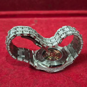 นาฬิกาควอตซ์กลไกกันน้ำ 30 เมตร ขนาด 40 มม. สายสแตนเลสหรูหรา ประดับเพชรโมอิสซาไนต์ VVS คุณภาพสูง กระจกแซฟไฟร์ พร้อมเข็มบอกเวลา - Product Image 1