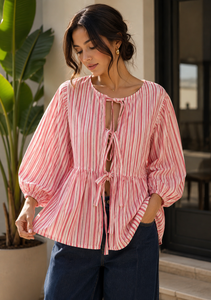 Blusa de Otoño, Nueva, Estilo Vintage, Informal, para Mujer, Combinable con Todo, con Cordones, Manga Larga, de Poliéster Liso Teñido - Product Image 4