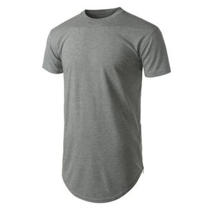 T-shirt unisexe à bas rond, T-shirt homme à manches courtes avec ourlet incurvé, T-shirts à manches longues ajustés, T-shirts oversize unis - Product Image 2