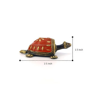Crafted Tribal Brass Handmade Red Brass Tortoise Showpiece <b>Statue</b> Turtle Figurine Red 3.5 Inch Table Weight Home Office - Product Image 5