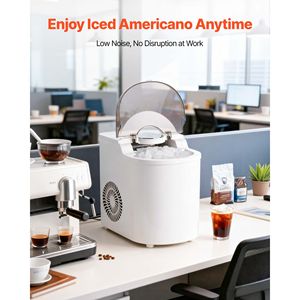 Fabbricatore di ghiaccio a 7 cubetti, pronto in 6 minuti, produzione giornaliera di 26 libbre, autopulente, portatile e con paletta per il ghiaccio inclusa. - Product Image 6
