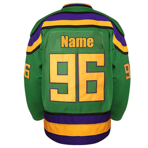 Custom Green Ice Hockey Jersey Men's V-Neck Half Sleeve Digital Print Team Uniform 100% Polyester Moisture Wicking Winter Front - Product Image 3