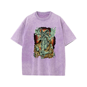 Men's Vintage Washed Black Oversized <b>T</b>-<b>shirt</b> with Octopus Tentacle <b>Gothic</b> Streetwear Print 230g Cotton Tee Quick-Dry Breathable - Product Image 5