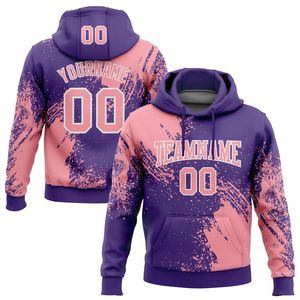 Sudadera con Capucha Personalizada para Hombre, con Estampado por Sublimación de Pinceladas, Nombre y Número, Ropa Deportiva, Poliéster, Corte Casual, Estilo Otoñal - Product Image 3