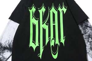 WHOLESALE UNISEX DOUBLE LAYER LONG SLEEVE OVERSIZED PULLOVER HOODIES TIE DYE EMBROIDERED WINTER - Product Image 4