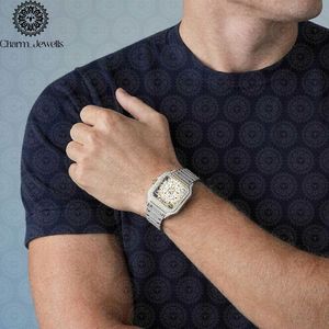 Montre de luxe pour homme Charm Jewells en acier inoxydable 40 mm, mouvement mécanique analogique, accents de diamants, résistance à l'eau 10 bars, automatique - Product Image 5