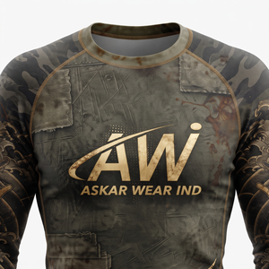 เสื้อแรชการ์ดแขนยาวสำหรับผู้ชาย ยี่ห้อ Askar Wear ลายพรางพิมพ์แบบ Sublimation แห้งเร็ว พร้อมโลโก้ด้านหลัง - Product Image 3
