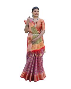 Fournisseur indien vendant Saree en soie d'organza pure et lourde d'articles ethniques de fabricant indien - Product Image 1