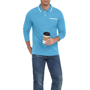 Polo de Manga Larga para Hombre, Transpirable, Casual, para Golf, con Bolsillo, Suministro de Fábrica, Superventas - Product Image 3