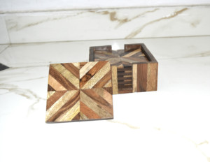 Sous-verres en bois personnalisés en gros, décoration de table, sous-verres en bois de manguier, prix de gros, tapis et dessous de verre - Product Image 1