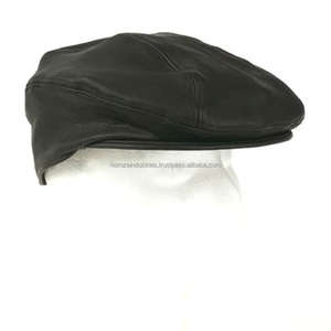 Casquettes de golf en cuir, casquettes Képi, chapeaux noirs, tailles variées, casquettes trucker style squelette, style motard - Product Image 2