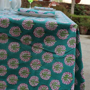 Custom Size Elegant Indian Print <b>Tablecloth</b> Ethnic Design Printed Rectangular Table Cloth <b>Rectangle</b> - Product Image 1