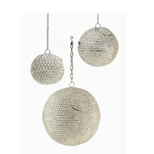 Boules suspendues en cristal et métal de différentes tailles, couleur argent, vierges pour sublimation, décorations de Noël, centre de table de mariage - Product Image 1