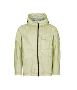Veste coupe-vent légère à capuche pour homme, fermeture éclair intégrale, coupe-vent, vert clair uni, vêtements de sport - Product Image 1