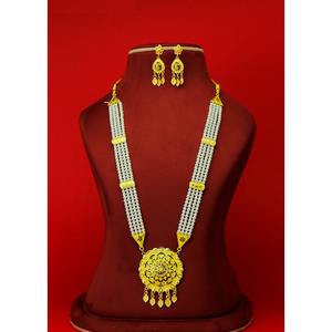 Ensemble de perles plaquées or collier artificiel multicouche de meilleure finition nouveaux bijoux de perles traditionnelles pour la fête de mariage - Product Image 4