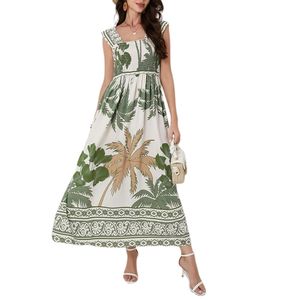 Women <b>Summer</b> <b>Boho</b> Maxi <b>Dress</b> Casual Hawaiian Sleeveless Square Neck Beach Vacation <b>Dresses</b> - Product Image 1