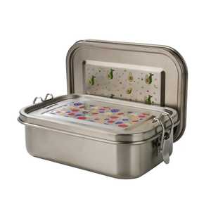 Boîte à bento rectangulaire en acier inoxydable à 3 compartiments et 3 niveaux, étanche, compatible lave-vaisselle, empilable, pour le stockage des aliments - Product Image 3