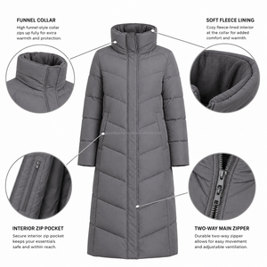 OEM Custom <b>Women</b>’s Long Hooded Puffer Coat Warm Thick Cotton Down <b>Jacket</b> Winter Bulk Wholesale Supplier - Product Image 6