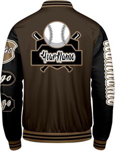 Veste d'hiver confortable pour homme, style Letterman, col montant, logo sur le devant, coupe-vent, respirante, séchage rapide, polyester/coton - Product Image 2