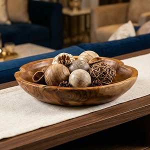 Cuenco decorativo de madera hecho a mano, diseño minimalista de madera natural sin recubrimiento, artículo decorativo para uso doméstico. - Product Image 6