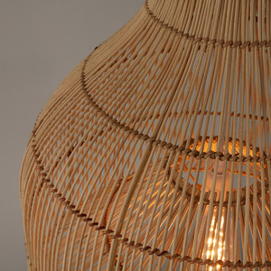 NhatMinh Handmade Woven Rattan Cone-Shaped Powder-Coated Lightweight Eco-Friendly Modern Luxury Chandelier-Style Ceiling Pendant - Product Image 4