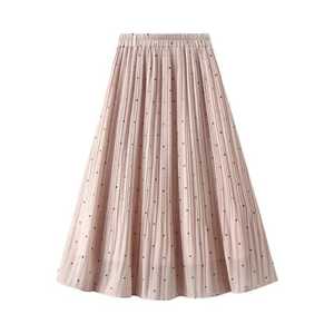 Chiffon <b>Skirts</b> Women's Chiffon Pleated Midi <b>Skirt</b> <b>Elastic</b> Waist Polka Dot Sheer <b>Skirt</b> Long Flowy Summer <b>Skirt</b> - Product Image 2