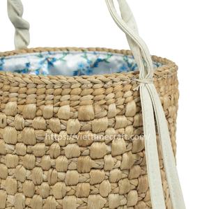 Bolso de playa de verano Vintage bohemio sostenible para mujer, forro Floral de jacinto de agua, cierre abierto, estilo elegante para mujer, regalo de Vietnam - Product Image 4