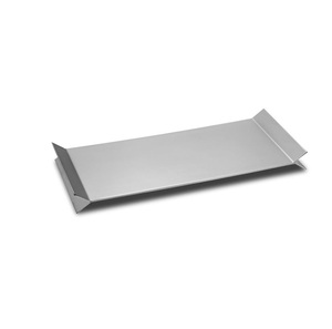 Modern Matte Black Square Metal Tray <b>Folded</b> Edge Minimal Serving Tray Contemporary <b>Coffee</b> <b>Table</b> Organizer Sleek Decorative trend - Product Image 3