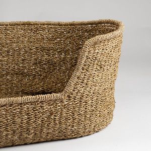 Lit pour animaux de compagnie Artex Hai Nam, tissé à la main, écologique, en herbe de mer douce, portable, pour chiens/chats/lapins, coussin amovible lavable, toutes saisons - Product Image 3