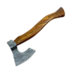 Hacha Tomahawk Forjada a Mano al por Mayor, Hacha de Acero de Damasco para Camping y Caza al Aire Libre, Hacha de Supervivencia con Mango de Madera y Funda - Product Image 1