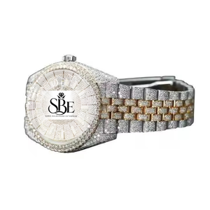 Reloj de Lujo para Hombre, Caja Cuadrada de 41 mm, Cristal de Zafiro, Movimiento ETA, Grandes Diamantes Moissanite, Caja de Acero Inoxidable, Cuarzo - Product Image 3