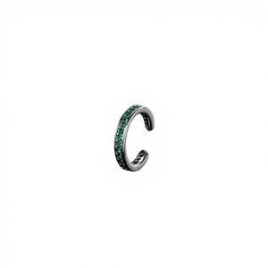 Manchette d'oreille minimaliste en argent sterling plaqué or avec zirconium vert émeraude, sans perçage, pour femme - Product Image 5