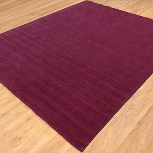 Alfombra de Lana Gabbeh Borgoña Hecha a Mano, Color Vino Sólido, Diseño Minimalista, Alfombra de Lujo Suave para Sala de Estar o Dormitorio - Product Image 4