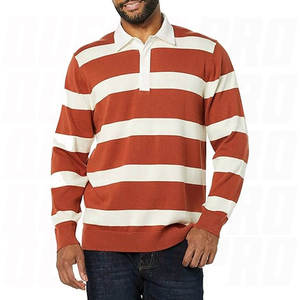Wholesale 100% Cotton Men's <b>Long</b> <b>Sleeve</b> <b>Polo</b> <b>Shirt</b> Rugby for Round Striped Design Digital Printing Men's <b>Long</b> <b>Sleeve</b> <b>Polo</b> <b>Shirts</b> - Product Image 1