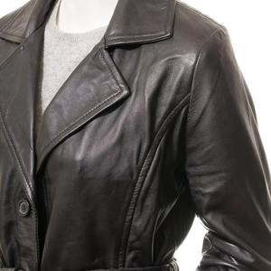 Manteau en cuir de qualité supérieure pour femmes adultes, manteau long en cuir sur mesure pour femmes, pour la vente en ligne - Product Image 3