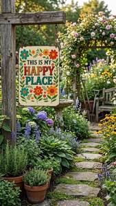 Piquet de jardin en acier galvanisé Water Me Garden Sign, style simple, pour l'extérieur - Product Image 5