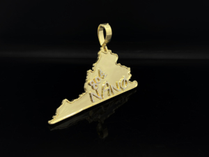 Colgante de León Personalizado de Acero Inoxidable con Circonitas Cúbicas (CZ) y Baño de Rodio Imitación, con Mapa de Estado NANO con Incrustaciones de Circonitas, Estilo Hiphop, Regalo Unisex - Product Image 3