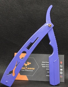 Rasoir de barbier manuel réglable SAAQAANS ENTERPRISES à lame droite, rouge et noir, en acier inoxydable, pour rasage humide des hommes - Product Image 1
