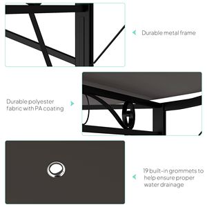 Pergola in Alluminio da Esterno 3x2,4m con Porte e Finestre, Gazebo da Giardino per Camper, Terrazza, Colore Marrone - Product Image 6