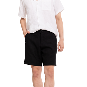 Shorts Bermuda en Coton Oxford Uni pour Homme, Taille Mi-Haute, Fermeture Boutonnée, Style Décontracté avec Poches, Tissu Respirant - Product Image 3