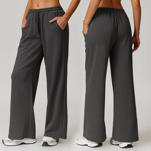 Pantalones Deportivos Personalizados de Alta Calidad para Mujer, Estilo Urbano, Invierno, Holgados, con Cordón Ajustable, Cómodos para Correr, Corte Acampanado, Pierna Ancha, 100% Algodón Ecológico - Product Image 3